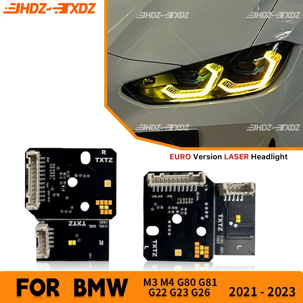 

DRL LED Board Angel Eye For BMW M3 M4 G80 G82 G83 G22 G23 G26 2021-2023 Laser Headlight Daytime Running Light Yellow Amber Blue