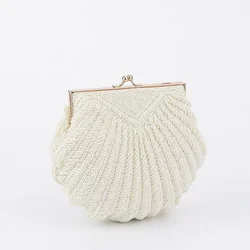 Borsa a tracolla fatta a mano con perline di perle di lusso borsa da donna borsa da sera di moda borsa a tracolla con pochette per feste di matrimonio