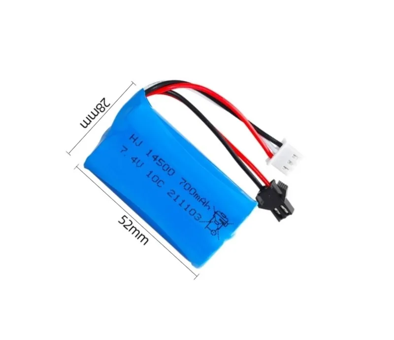 SM-2P wtyczka 14500 2S 7.4V 700mAh akumulator litowo-jonowy/ładowarka USB do żel wodny bun Blaster R/C zabawki kaskaderskie samochody R/C modele