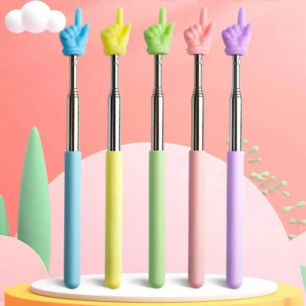 Classroom Pointer Retractable Pointer Adjustable Length Stainless Steel Finger Reading Teacher Pointer with for Children's