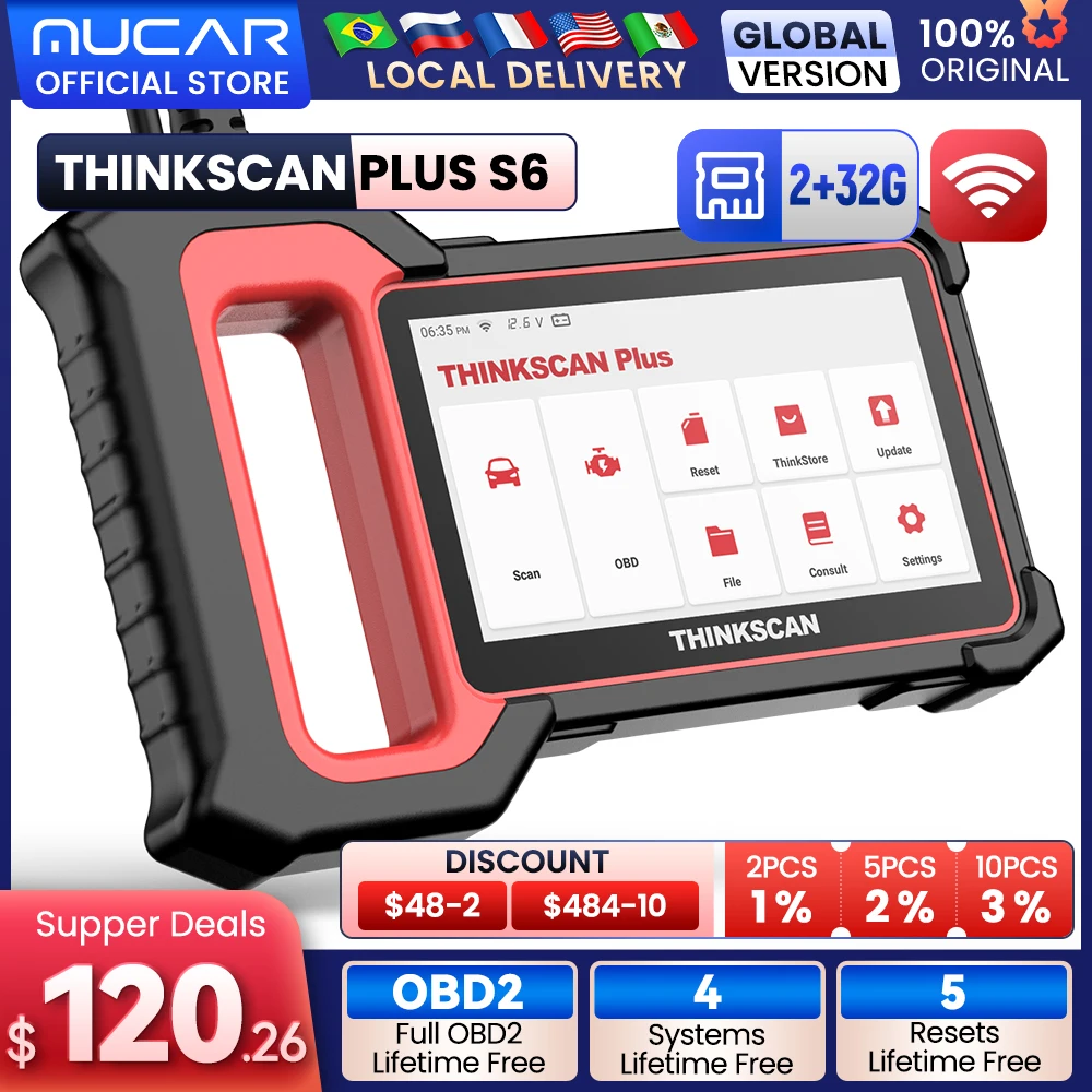 Thinkcar THINKSCAN Plus S5 S6 Car Diagnostic Tools OBD2 Automotive Scanner Mulit-system Obd 2 Code Reader Scanner For Auto