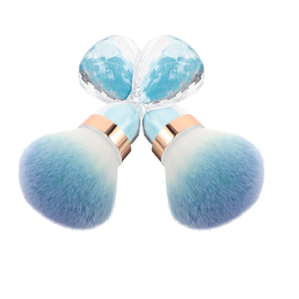 

2pcs Dust Acrylic Cleaner Large Makeup Blush Manicure For Art Tools Powder Remover Sky-Blue Efficient Soft Portable Cleaning