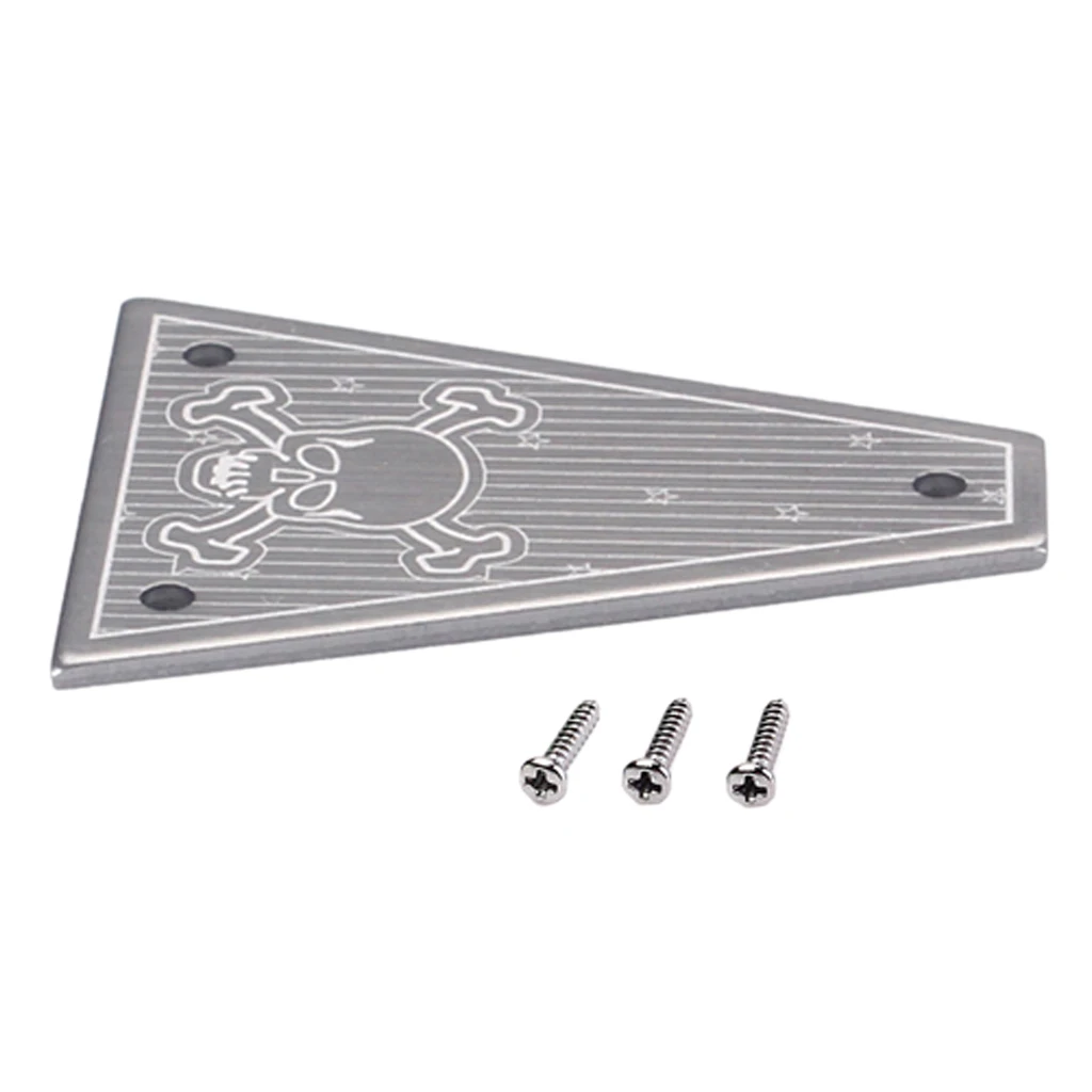 Tooyful Rod Cover Plate with 3 Pcs Mounting Screws Blank rod cover for Jackson Aluminum Alloy Electric Guitar