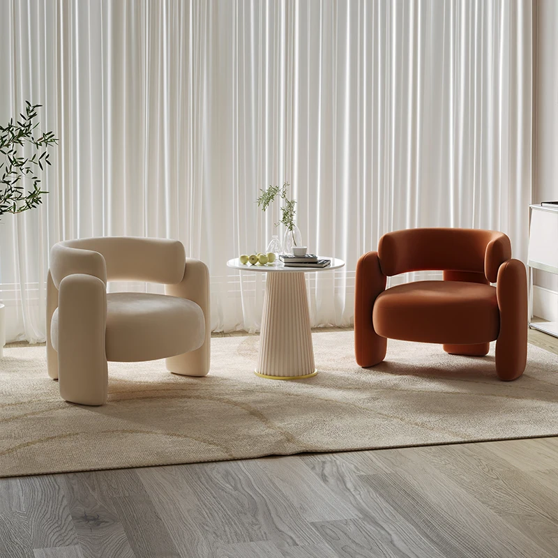 

Luxury Modern Single Sofa Chair For Living Room Cyber Popular Light For Beauty Salon Coffee Table Combination Reception Chair