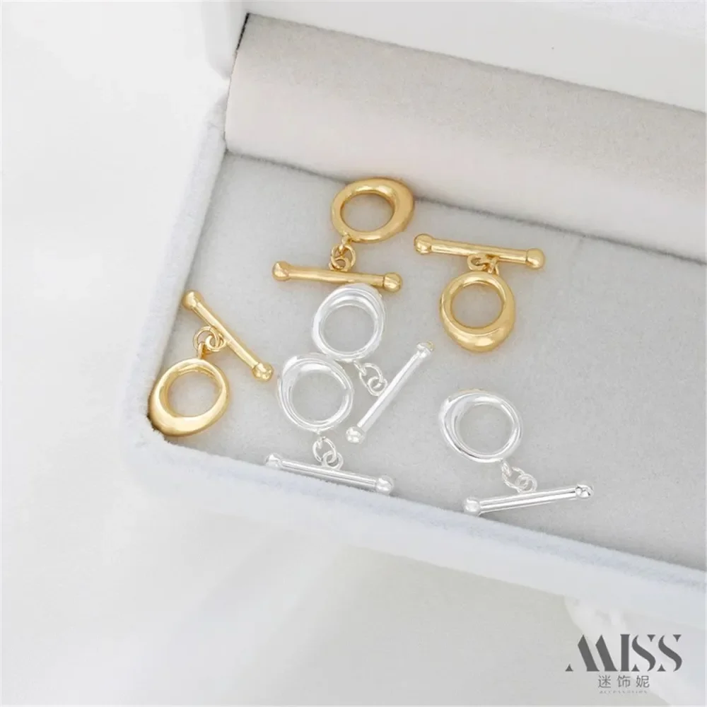 14K Gold-plated Smooth Surface Simple OT Buckle Connection Buckle DIY Pearl IQ Bracelet Necklace Accessories