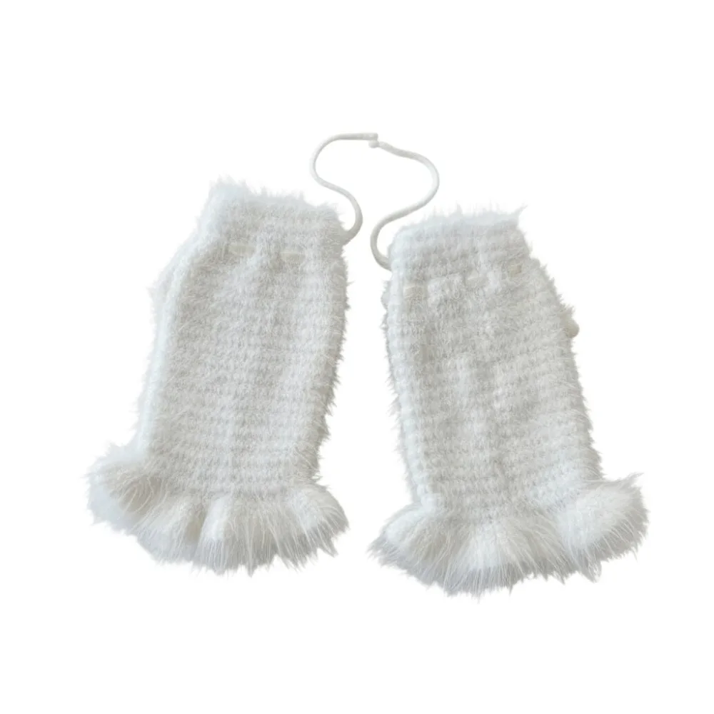 

Solid Color Y2K Lace Up Leg Warmers Sweet Ballet Loose Knit Banding Leggings Flare Hosiery Women's Plush Stockings Girl