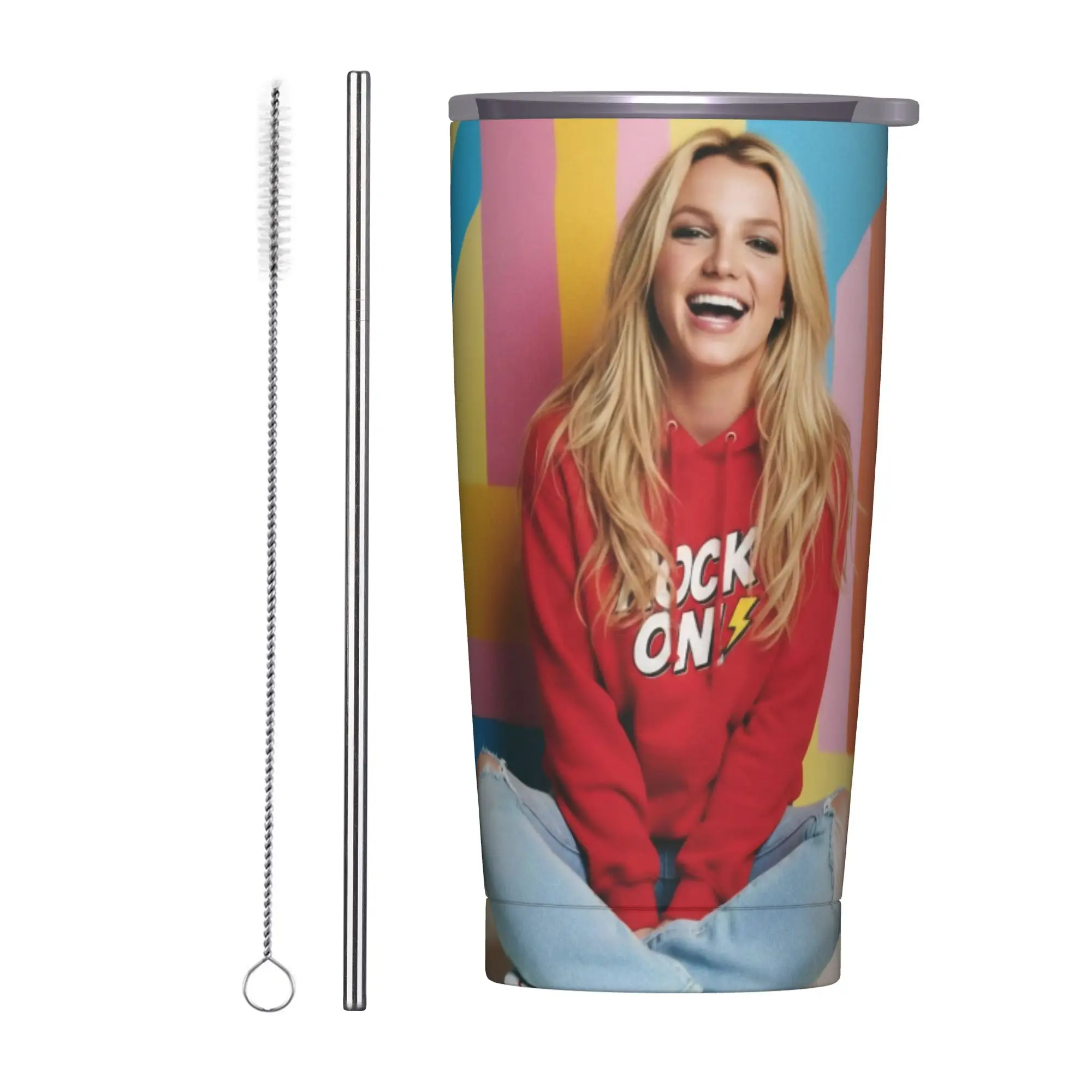 Singer Britney Spears Tumbler Vacuum Insulated  Coffee Cups Vacuum Flask Smoothie Tea Mug Hot Cold Drink 20oz