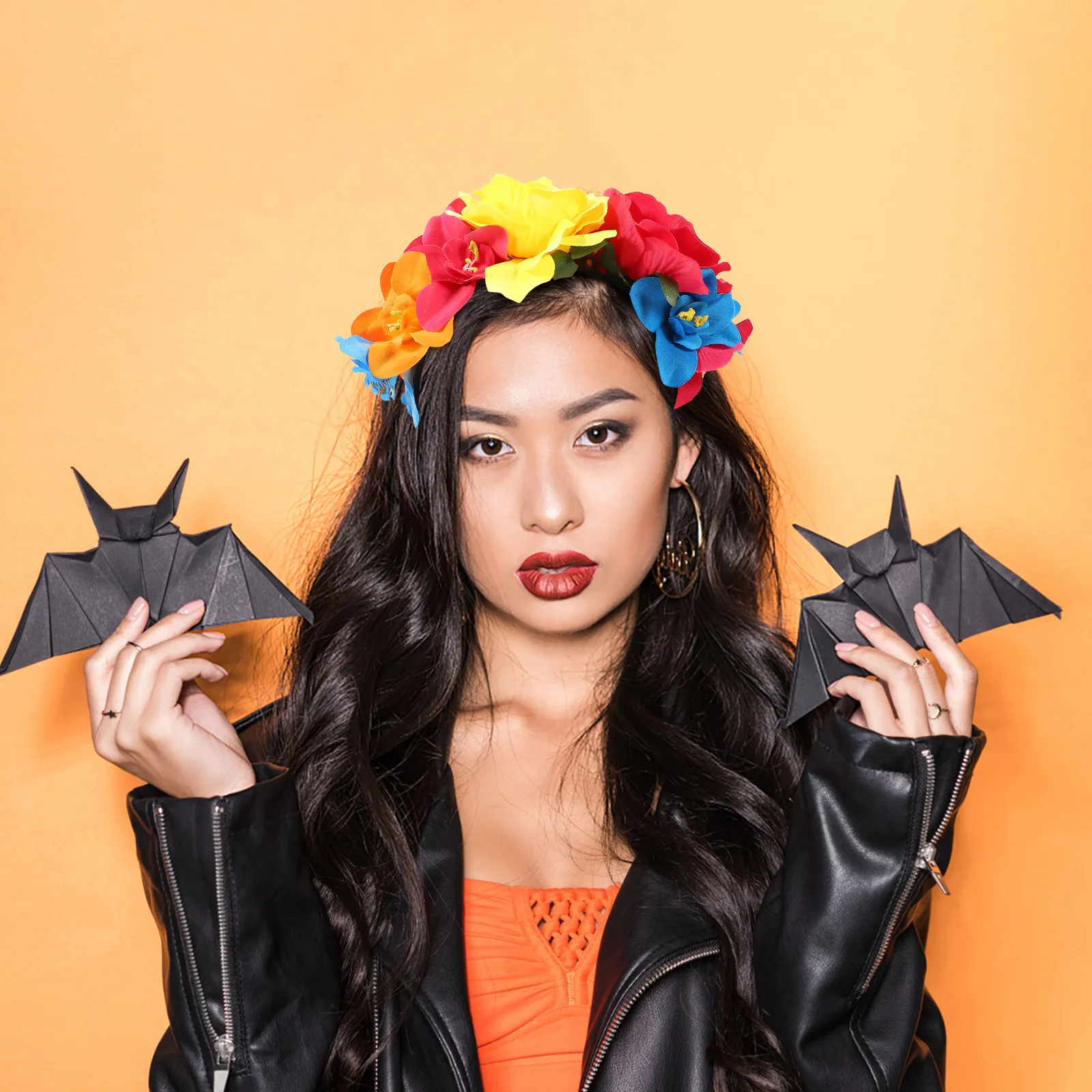 

Rose Headband for Halloween Party Women Girls Pretty Flower Crown Headband Chic Hair Clasp for Masquerade Wedding Cosplay