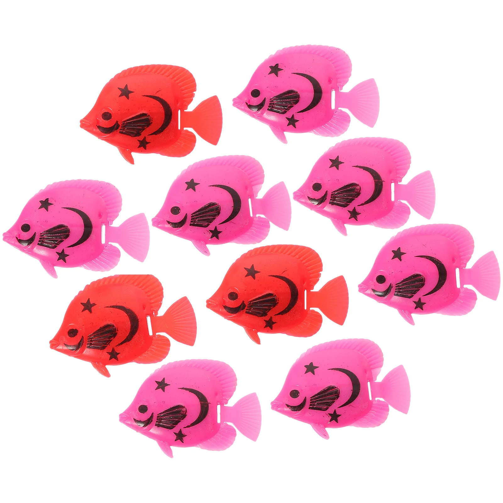 

10pcs Artificial Fish For Fish Tank Plastic Lifelike Floating Decoration Aquarium Ornament Props Random Color Pattern