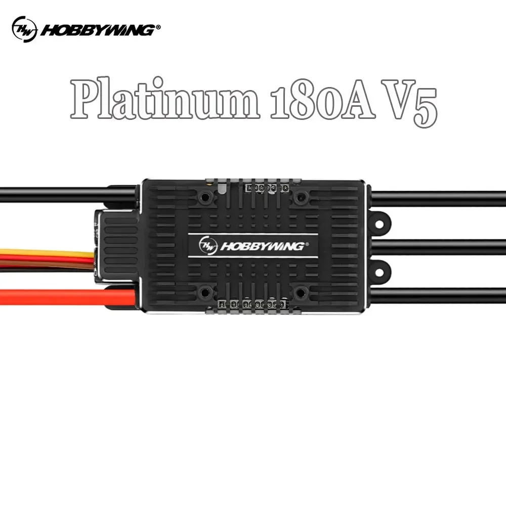 

Hobbywing Platinum HV 180A SBEC V5 Бесщеточный ESC 6-14S Высоковольтный ESC для электрического вертолета класса 550-700 или фиксированного крыла