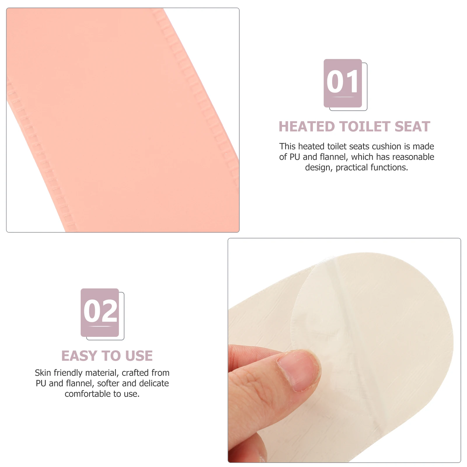 

Smart Heated Cushion 10W Low Power Fast Heating Skin-Friendly Reusable Warm Flannel Pu Constant Temperature Heating Toilet Seat