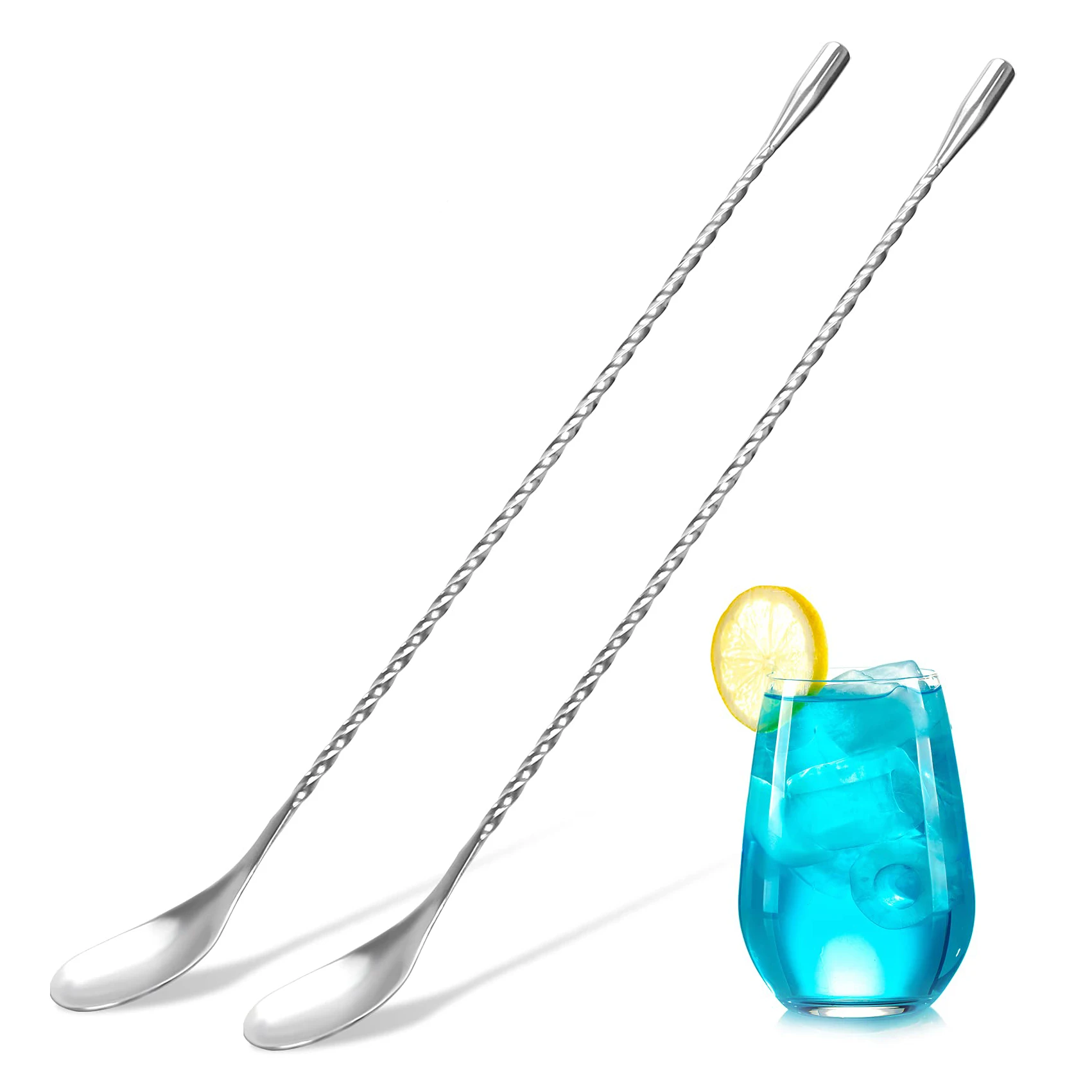Stainless Steel Cocktail Stirrer - Smooth, Glossy Finish Bar Spoon for Mixing & Layering Drinks, Essential Bartender Tool, Bar