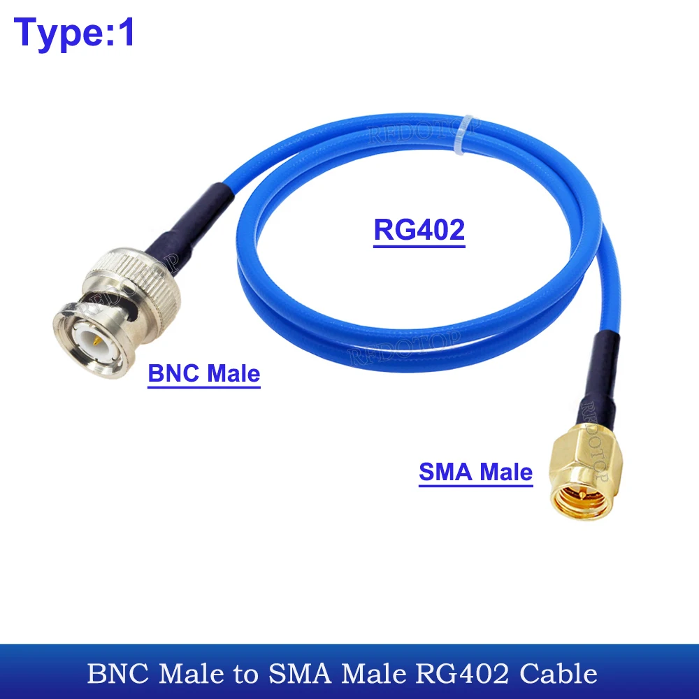 1Pcs RG402 BNC Male to SMA Male/Female Connector BNC to SMA Semi-Felxible RG402 Cable High Frequency Test RFDOTOP