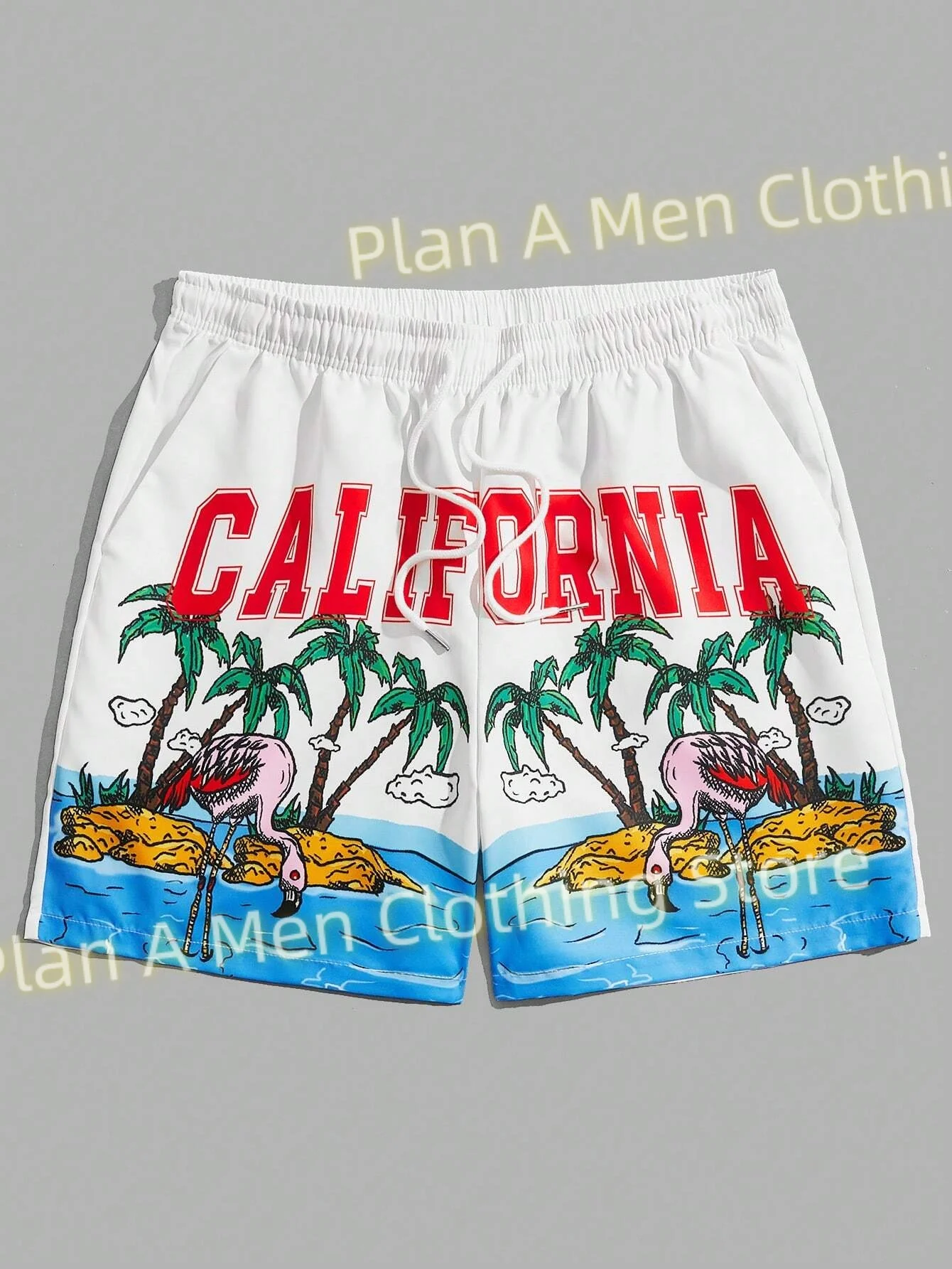 Hawaiian Island Print Men Beach Shorts Fashion Casual Workout Shorts Men Gym Shorts Hawaii Holiday Sports Shorts Men Clothing