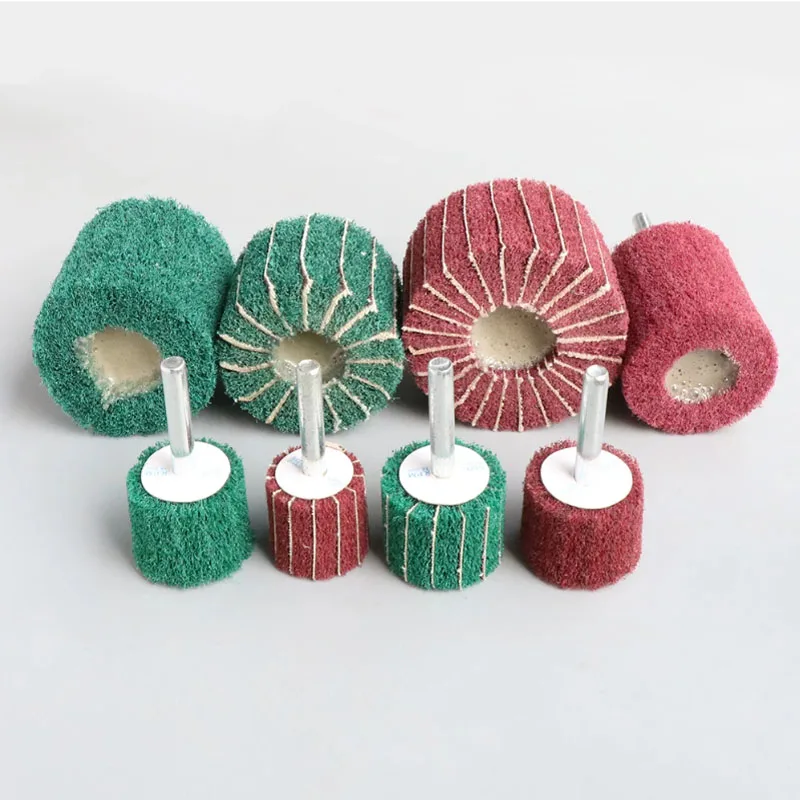 1Pcs 6mm Shank Non-woven Grinding Head Polishing Wheel Nylon Fiber Abrasive Scouring Pad Polishing Wheels