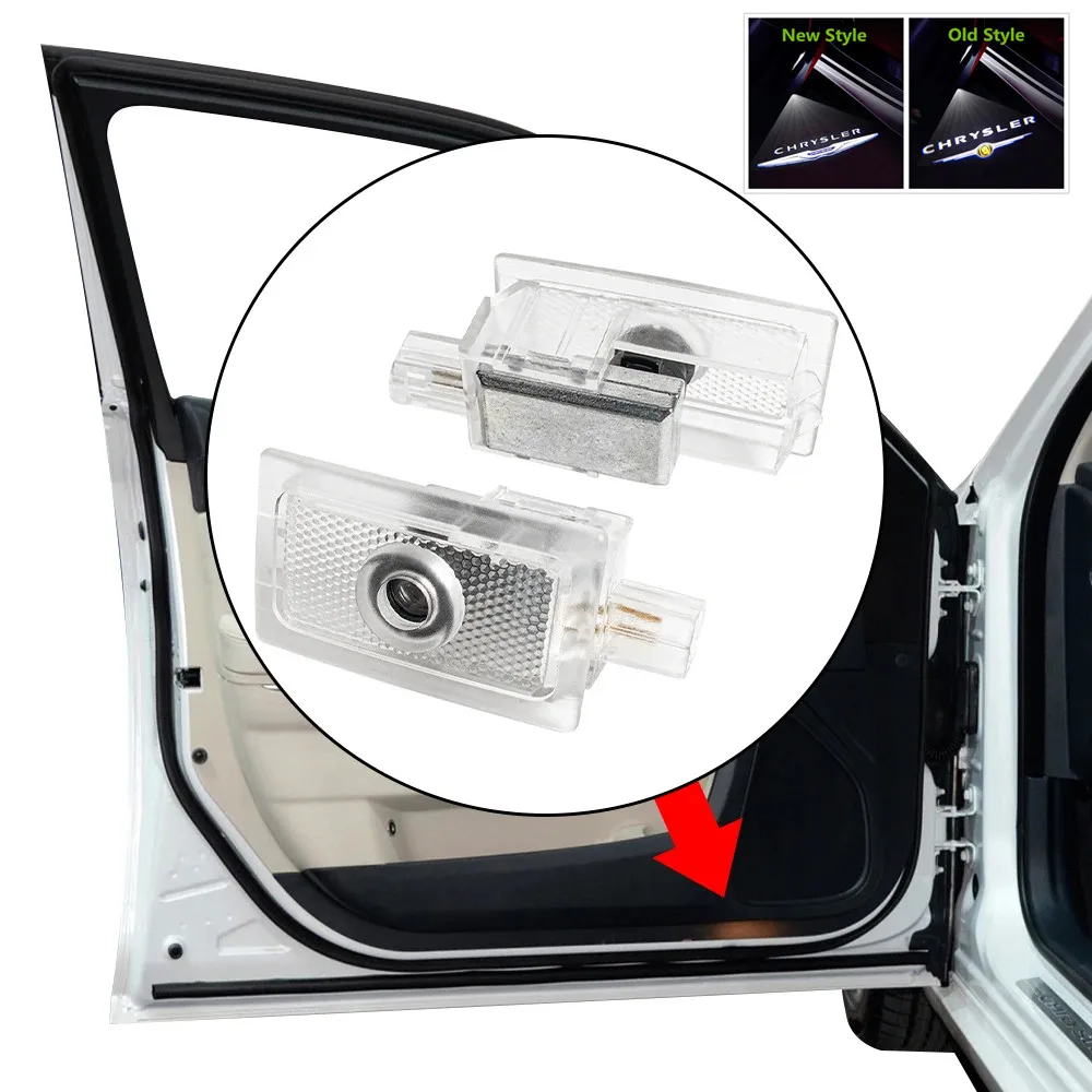 

2X LED Car Door Interior Projector Welcome Ghost Shadow Light Bulbs Accessories For Chrysler Lancia Thema 200 300 300C Sebring