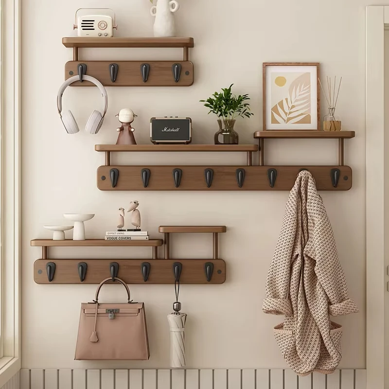 Bamboo Wall Coat Racks Storage Hanger Coat Rack Living Room Organizer Clothes Shelf Minimalist Clothing Hanger Dress Furniture