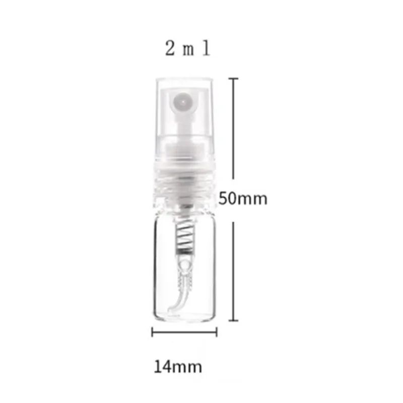 5/10/50/100 قطعة 2 مللي زجاجة رذاذ رذاذ شفافة زجاجة عطر زجاجية زجاجة مستحضرات تجميل فارغة 1 قمع ، 1 قطارة ، 1 موزع ، 1 حقنة #3