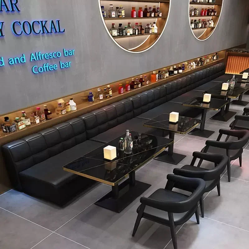 Bild 4: Bar-Sofa im Industriestil, transparente Bar-KTV-Box, Restauranttisch und Stuhl, Café, Milchtee-Shop, Booth-Sofa