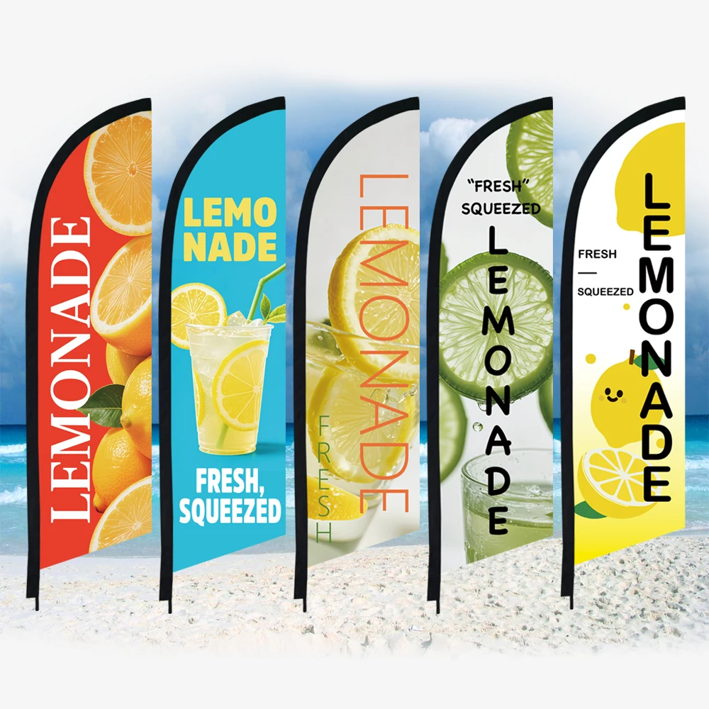 

Fresh Lemonade Feather Flag Beach Banner Only Swooper Without Pole Kit Can Be Customized For Events Advertising & Outdoor Decor