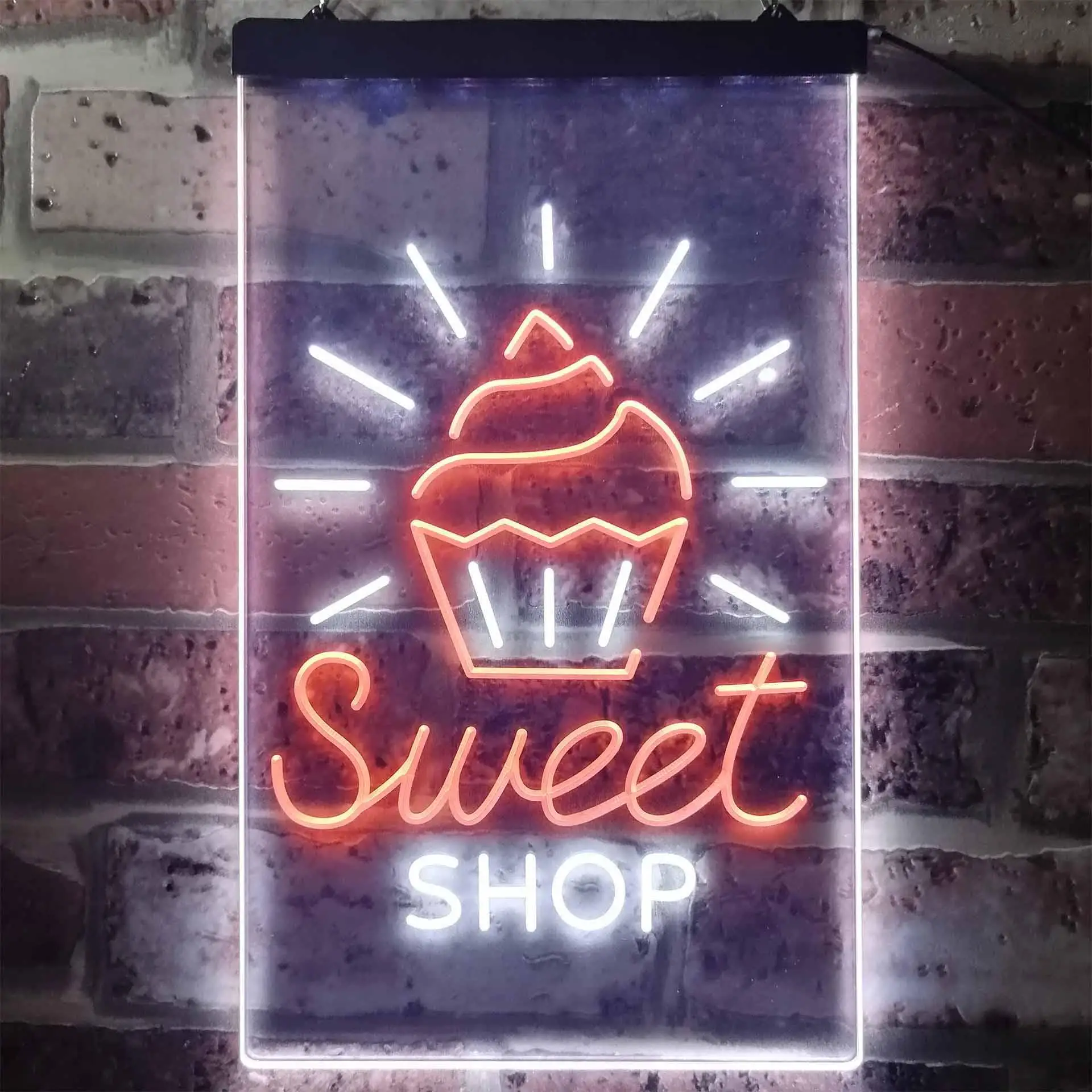 Sweet Shop. with Cup Cake Dual Color Led Neon Sign st6-i3269