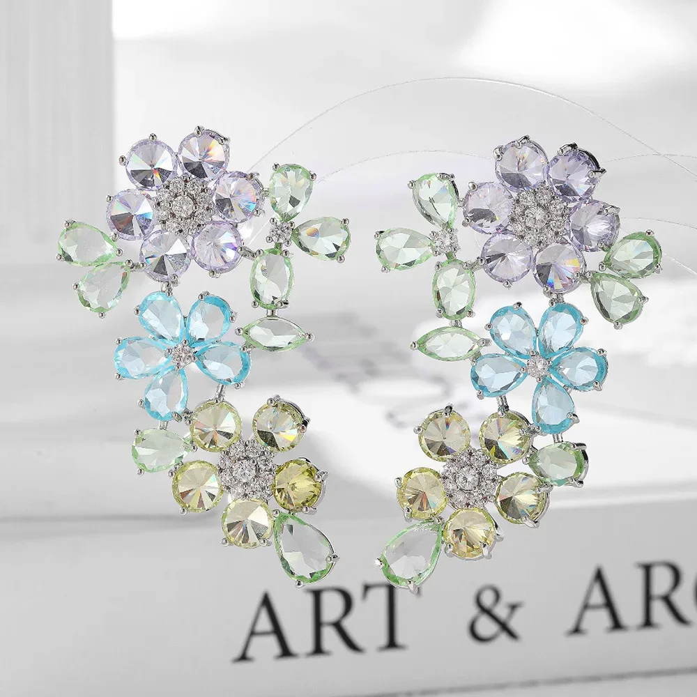 

Soramoore Shiny Charm Clear CZ Romantic Style Earrings Full Cubic Zirconia for Women Wedding Chic Trendy Earrings High Quality