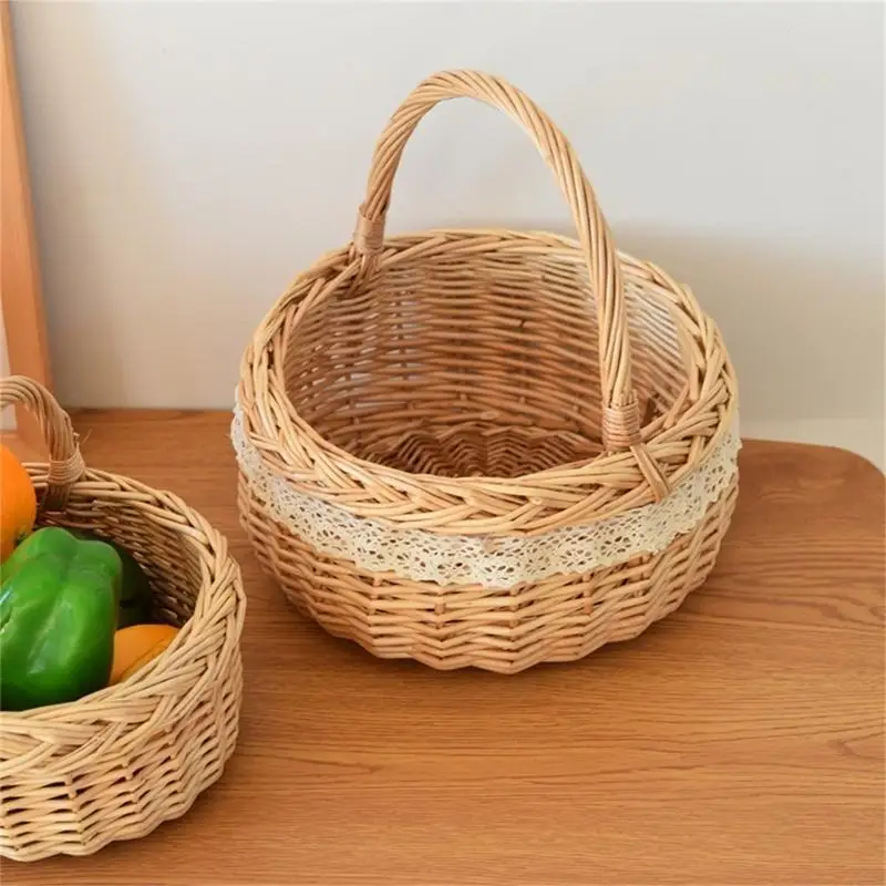 P9FE Multipurpose Basket rieten handtas mand Mooie bruiloft Rattan manden