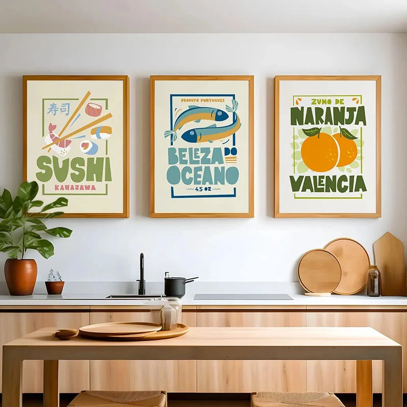 مضحك الفاصوليا على نخب الكرتون قماش ملصق فني بون الشهية الغذاء إقتباس طباعة اللوحة للمطبخ جدار ديكور نادي بار متجر ديكور #3