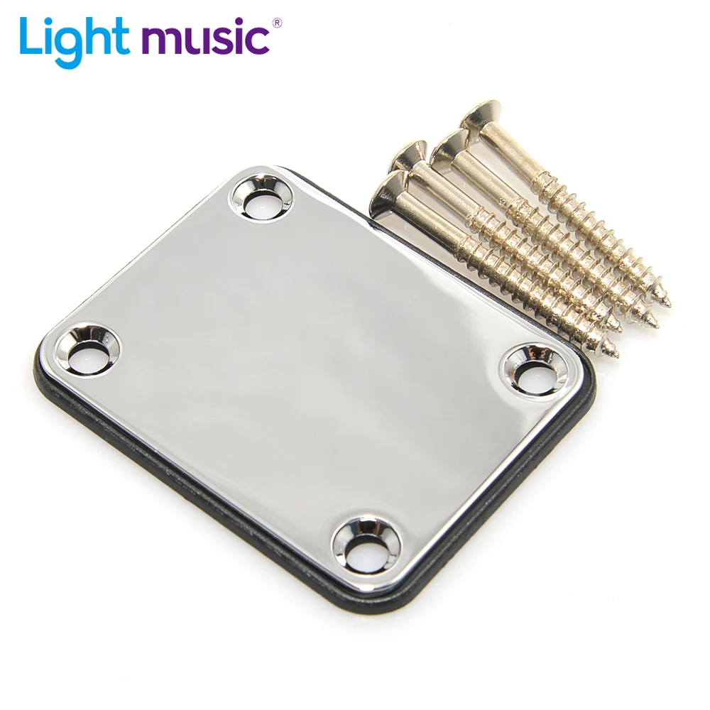 Placa de cuello de guitarra eléctrica, tablero de juntas de acero inoxidable con tornillos, accesorios de bajo