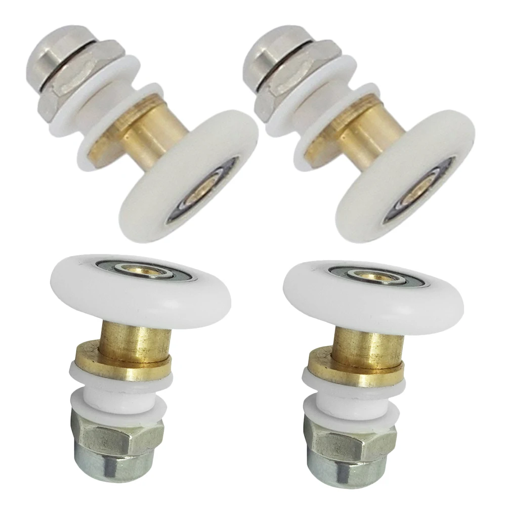 

4pcs 25mm Bathroom Pulley Rollers Stainless Steel ABS Brass Sliding Door Glass Shower Enclosures Replacement Easy Install Long