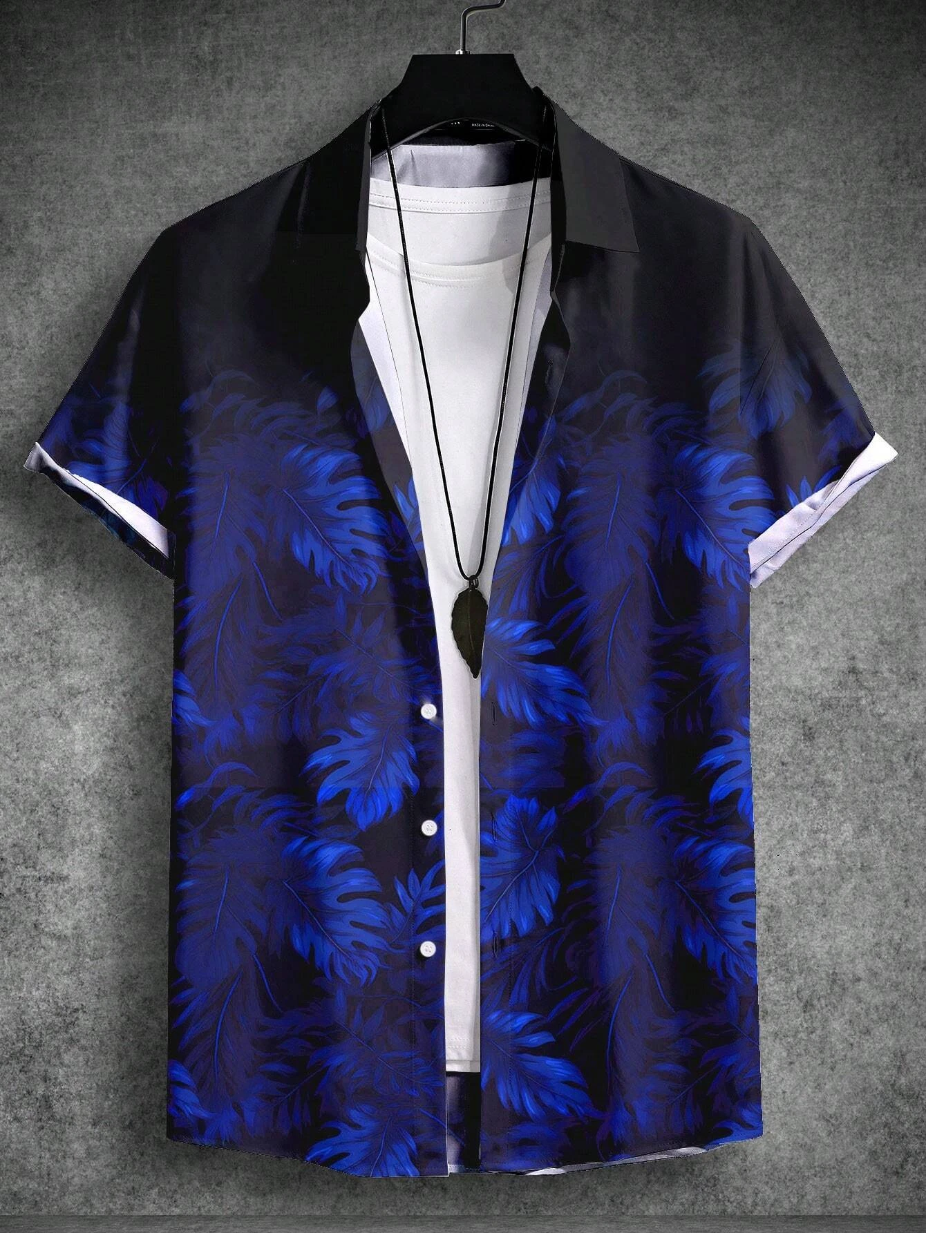 Botanical Floral Design Printed Lapel Shirts For Men And Women Seaside Casual Short Sleeve Button-Down Shirts Fashion Lapel Tops