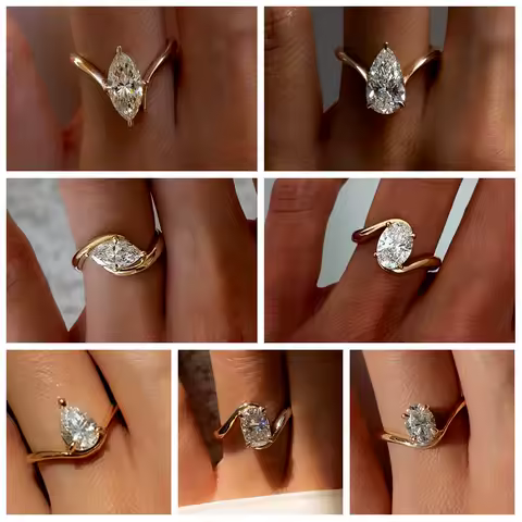 CANNER S925 Silver Large Zircon Ring Minimalist Exquisite Jewelry Accessory 6/7/8 Sizes for Fashionable Women Gift