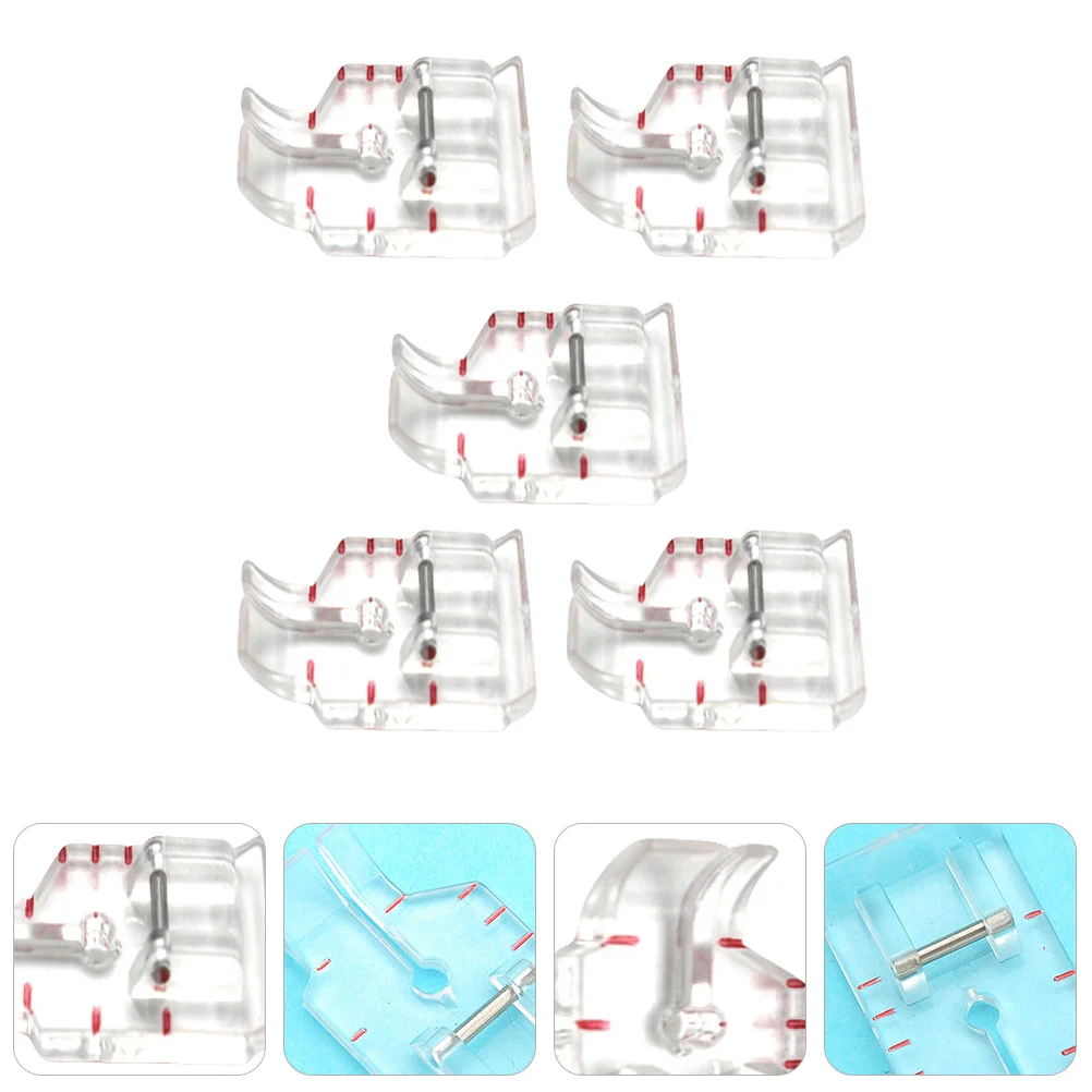 5 قطعة أقدام ضغط اللحف البلاستيك الشفاف أجزاء ماكينة الخياطة استبدال سهلة التركيب لآلات الخياطة الصناعية الصغيرة #1