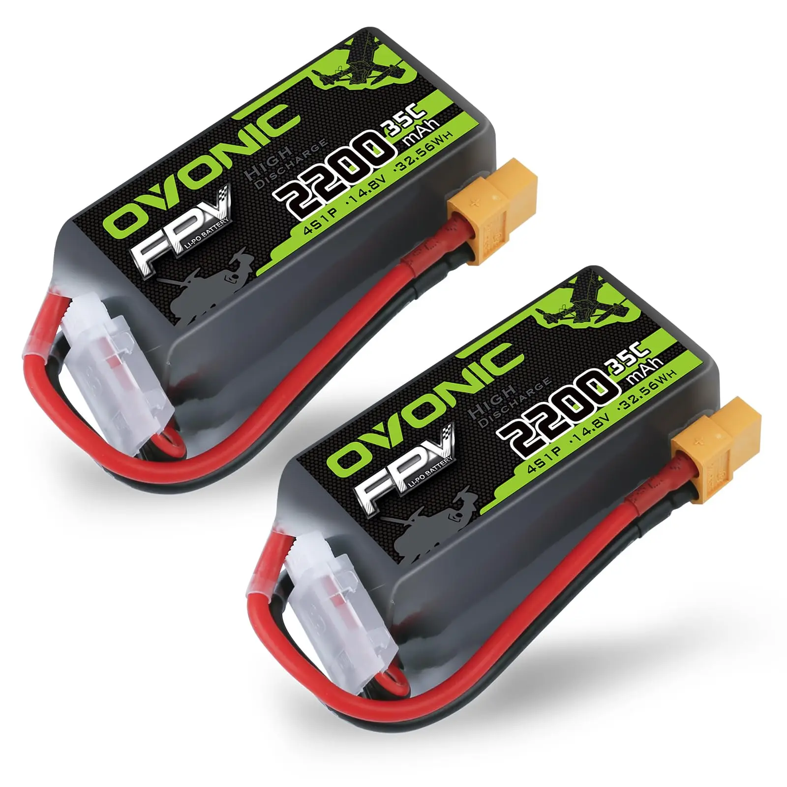 OVONIC 4S LiPo Akku 2200mAh 35C 14.8V LiPo Akku Mit XT60 Stecker Für Heli FPV RC Auto RC Flugzeug (2 PZ