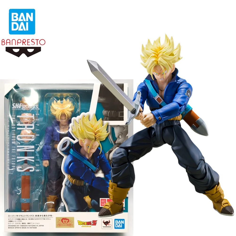 

Original Genuine BANDAI Dragon Ball Z Figures Shf Super Saiyan Trunks Anime Action Figure Model Toy Ornaments Collect