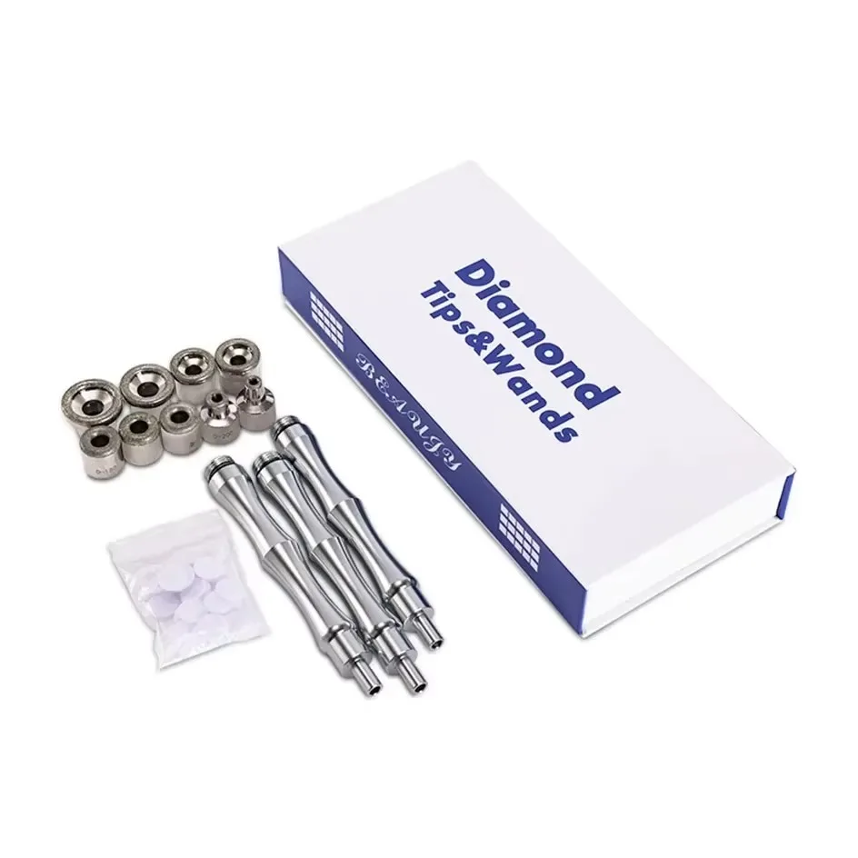 2025 nouvelles pièces diamant Microdermabrasion Dermabrasion accessoires de remplacement pour Peeling du visage soins de la peau du visage 3 baguettes 9 conseils
