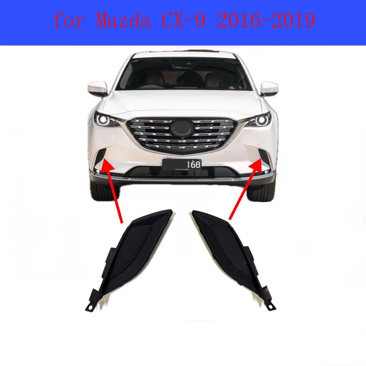 

front bumper ventilation grille for Mazda CX-9 2016-2019 fog lampshade bumper light frame front bumper decorative strip