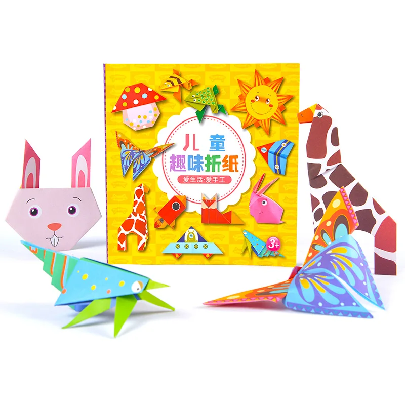 108 Sheets Children 3D Origami Book Cute Animal Pattern DIY Handcraft Puzzle Educational Tutorial