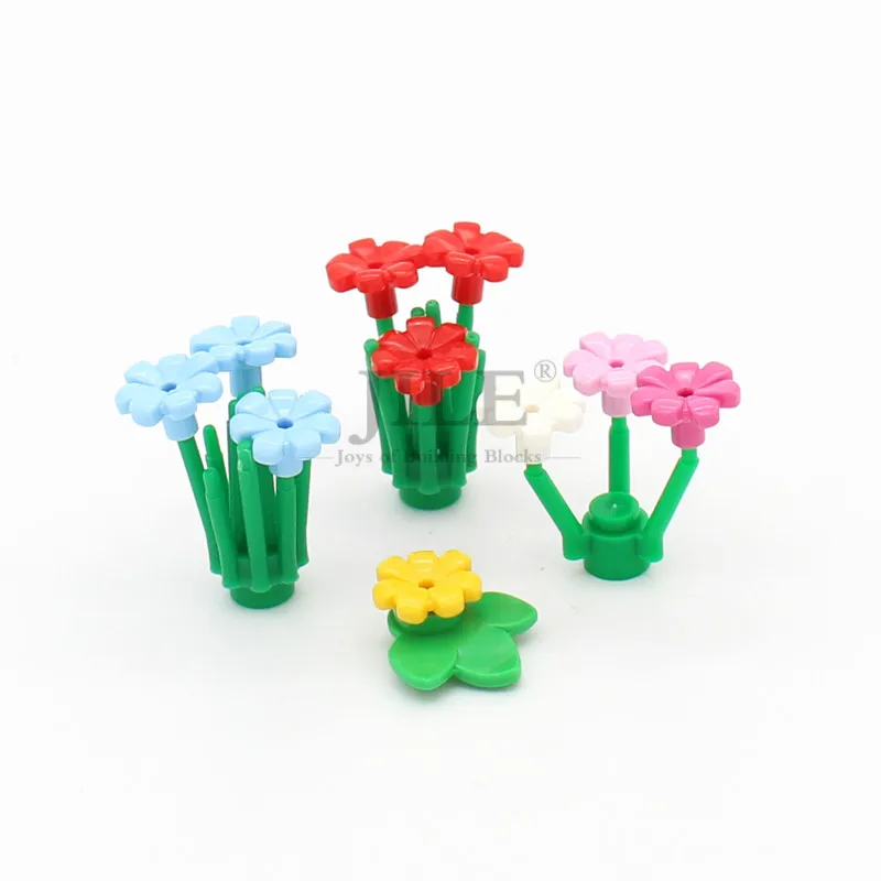 200pcs Moc 32606 Building Blocks Bricks Plant Flower with Bar and Small Pin Hole Compatible Cherry Blossom Tree House Toys