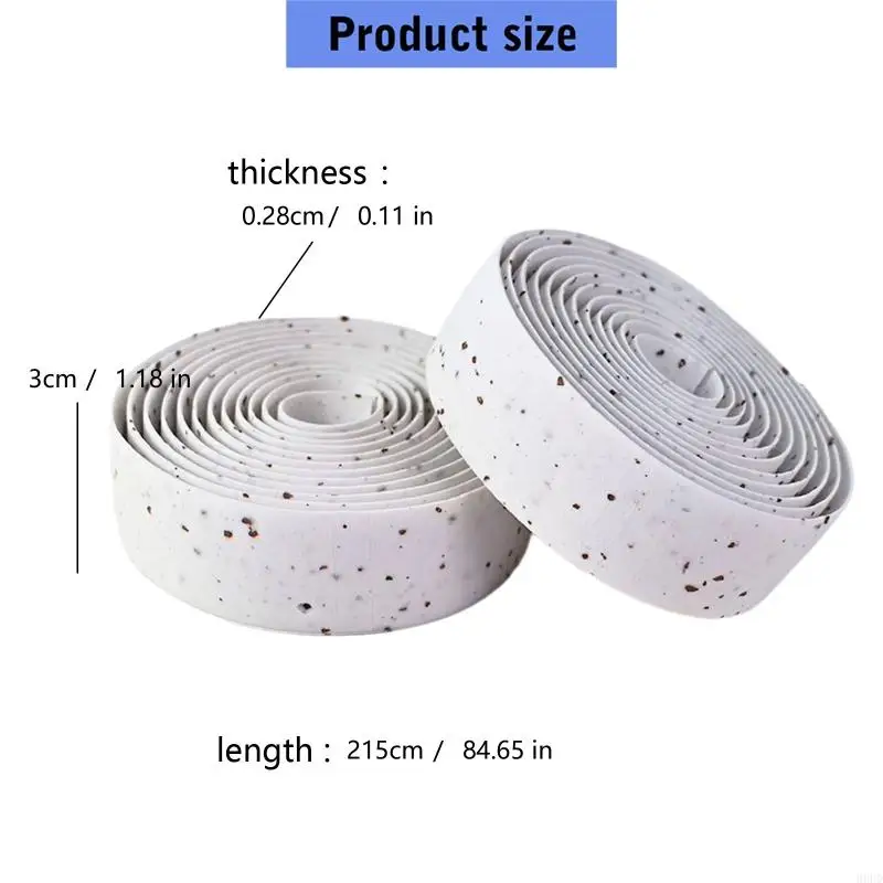 Bicycles Handlebars Tape for Road Bike Drop Bar, Adhesive-Frees EVA with Cork Particles for Adjustable Bar Wrapping, 1 Pair 69HD
