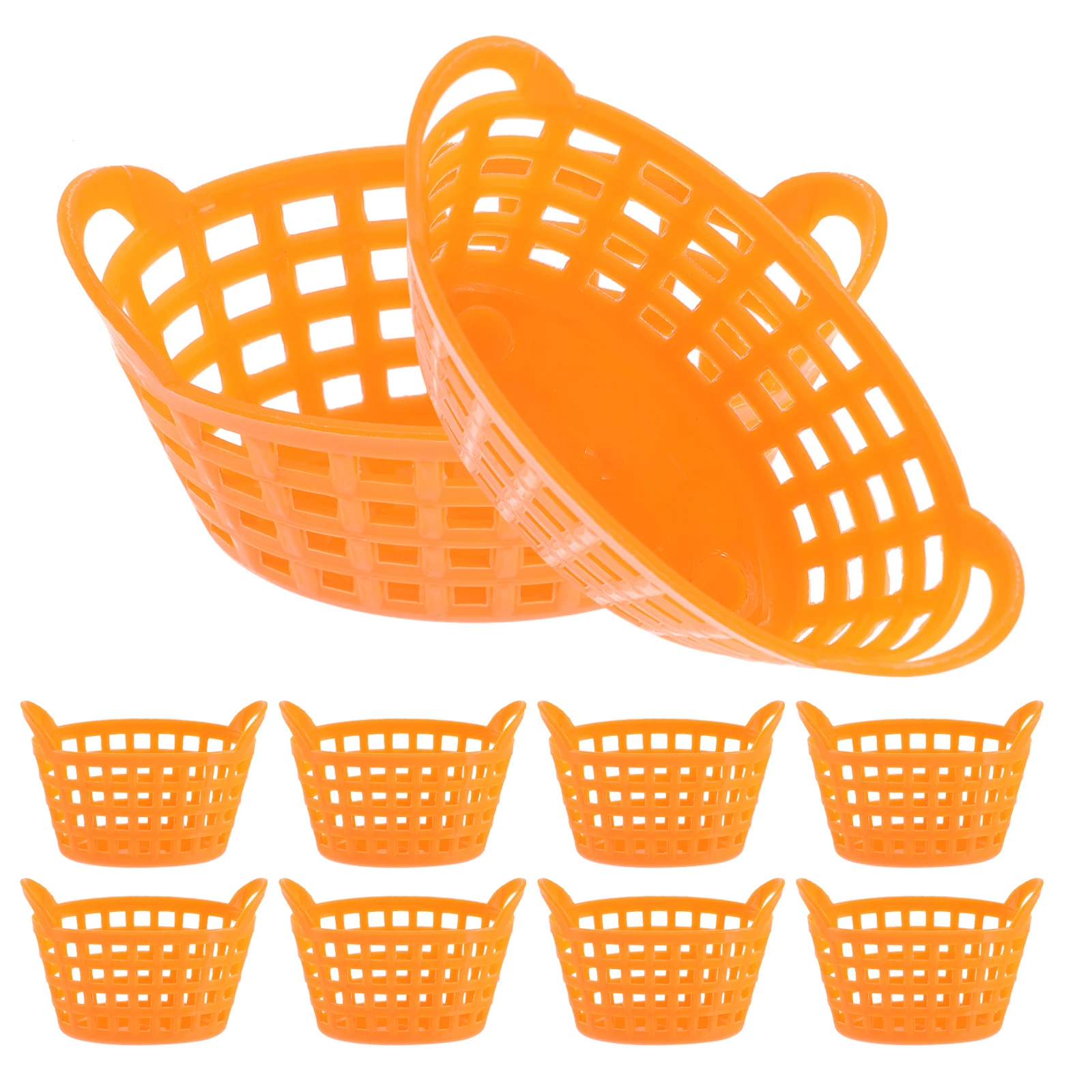 Cestino della spesa in miniatura da 10 pezzi, in plastica, carino, portatile, per bambini, per l'artigianato, Pasqua, Baby Shower, decorazioni per il desktop