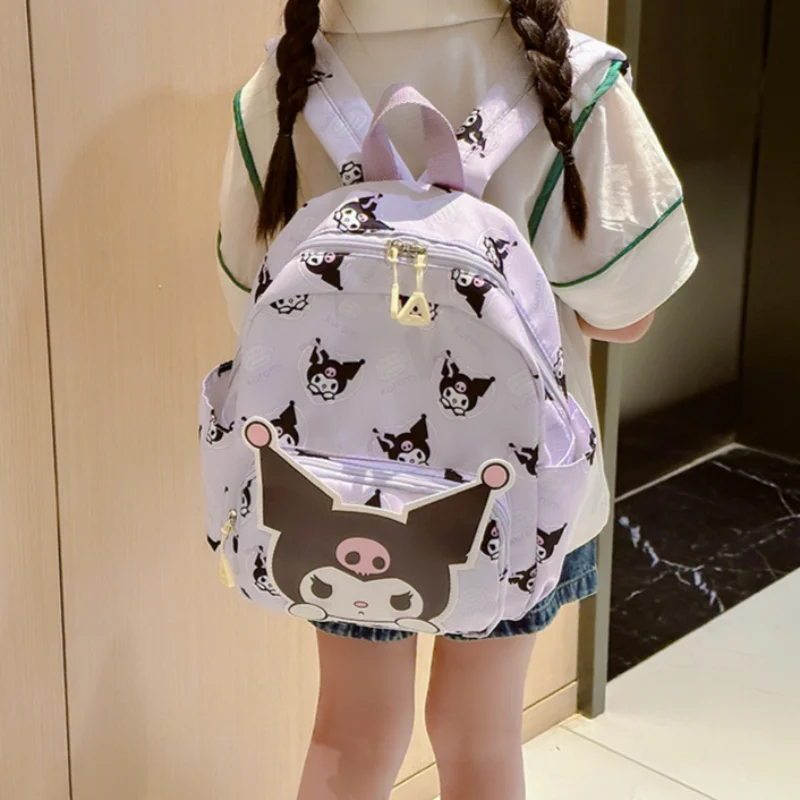 New 2025 popular Sanrio cute cartoon print purple Kulomie children's schoolbag essential backpack for school and going out