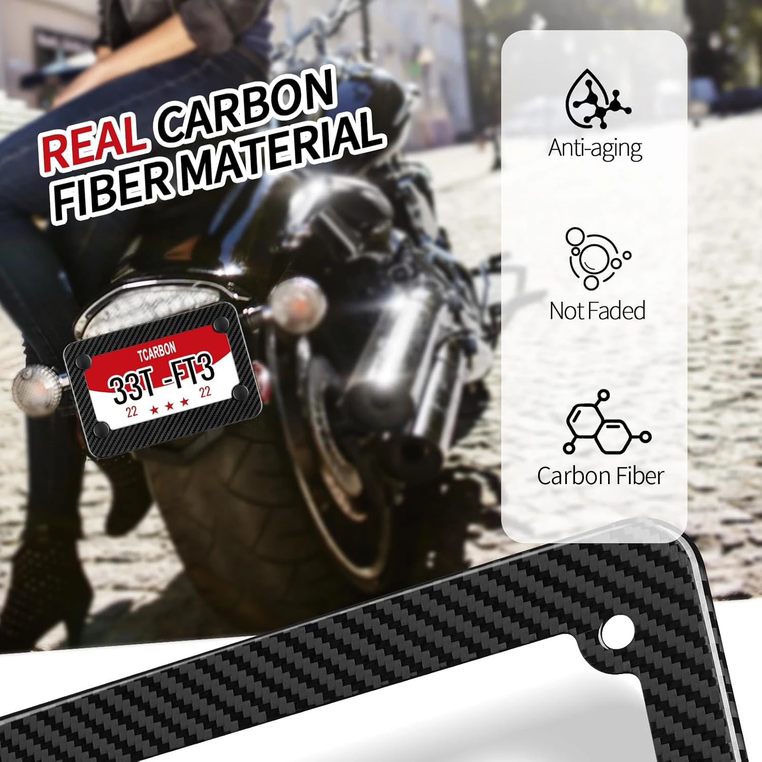 Carbon Fiber Motorcycle License Plate Frame For BMW Motorrad K1600 GTL Sportster S  V-Rods  100% Handcrafted Motorcycle License