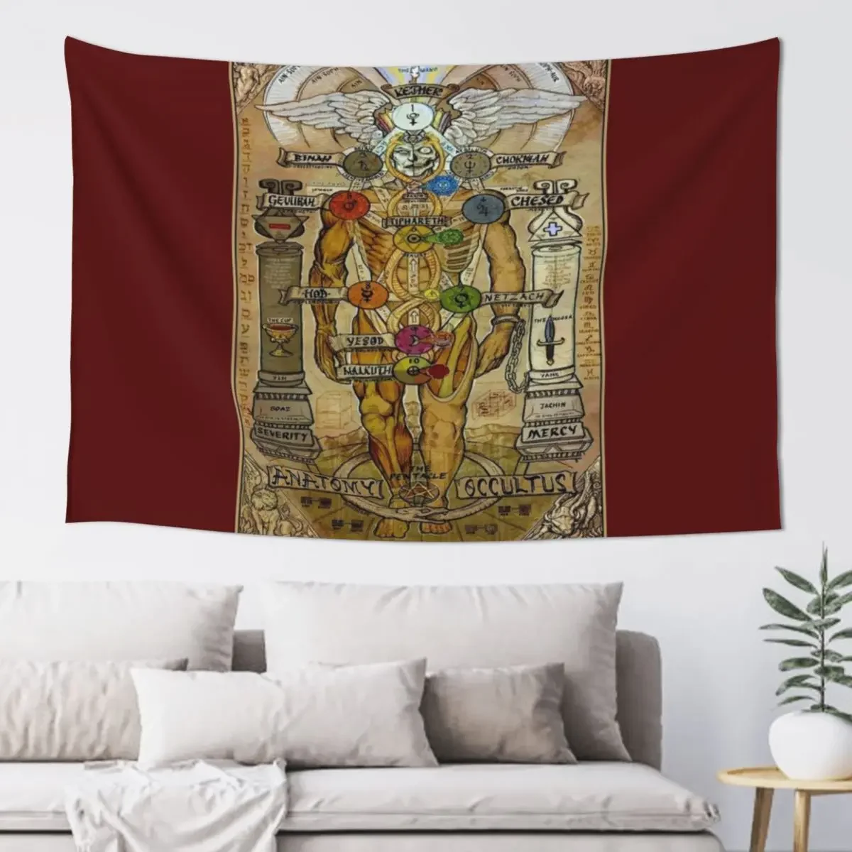 

ANATOMY OCCULTUS : Vintage Abstract Body Print Tapestry Christmas Decoration Aesthetic Home Decor Decoration For Rooms Tapestry