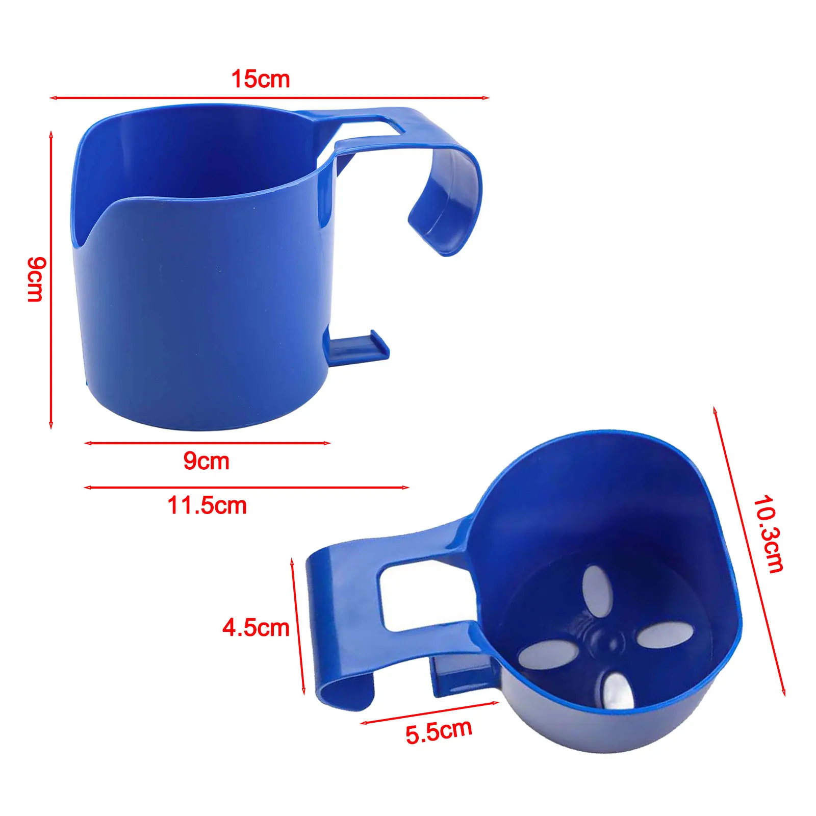 /6pcs /Blue /Plastic Poolside Cup Holders Stackable Drink Holder For Above Ground Pool Round Top Bar Under 2 Inches Swimming Acc