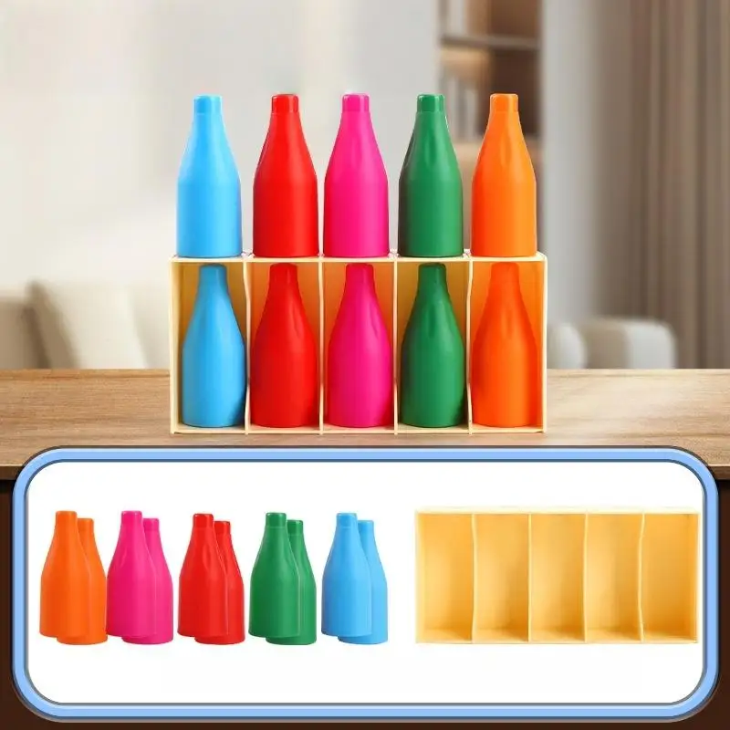 1/2/4 Set Giochi Educativi per lo Sviluppo del Pensiero Logico, Bicchieri per Ordinare i Colori, Giocattoli Montessori per l'Abbinamento e la Classificazione