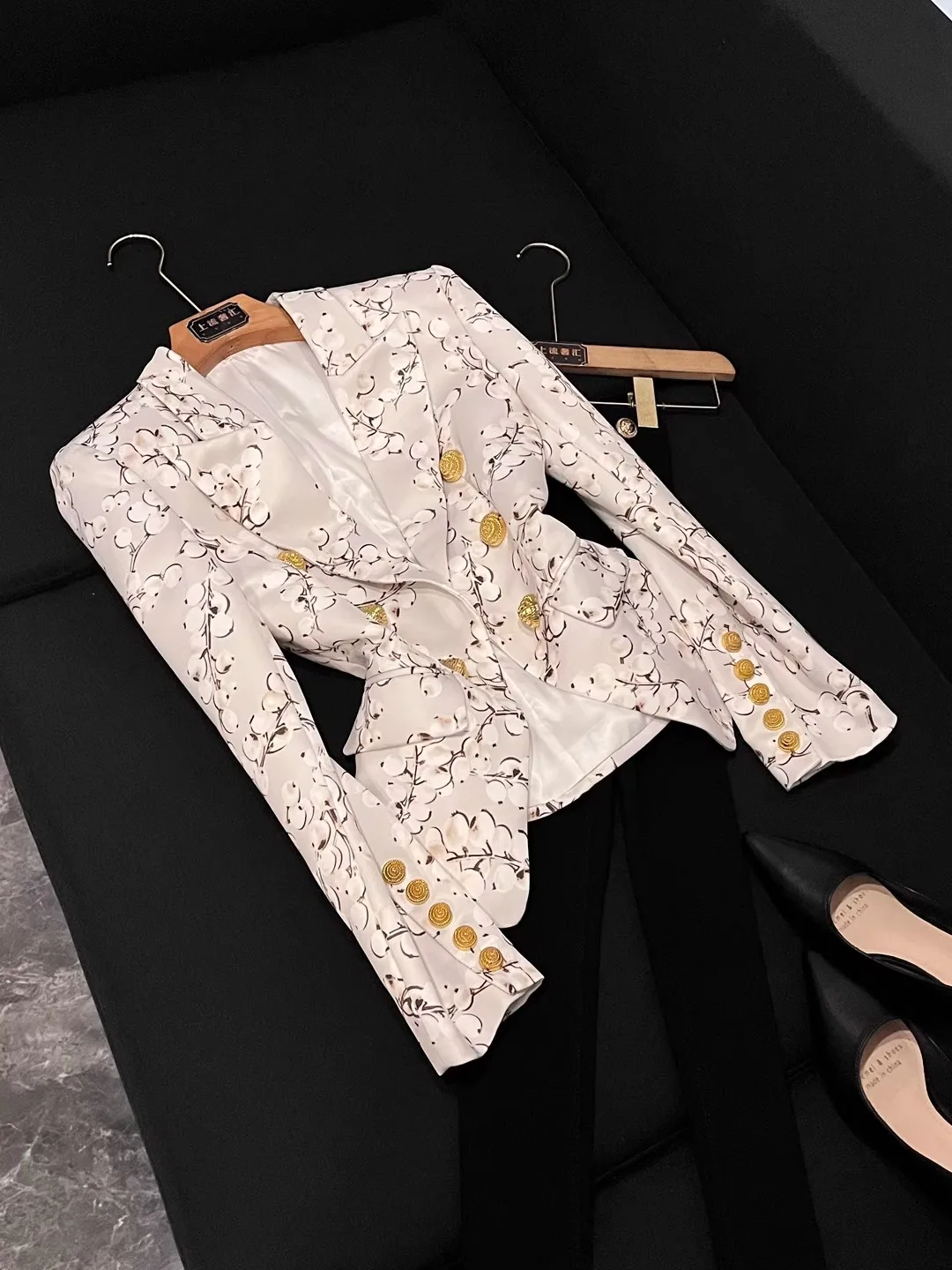 

Faionable Printed Long Sve Slim Fit Commute Sle Women's Blouse Ele Lady Suit Top D583 Winter 2025 New Arrival