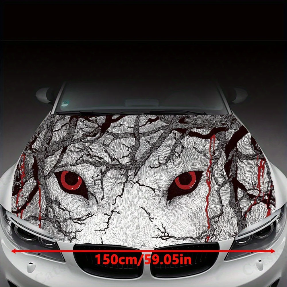 Skull Monarch Power,Car Hood Decal, Self-Adhesive Waterproof PVC Car hood Sticker,Car Decoration Scratch Resistant Sticker Prote