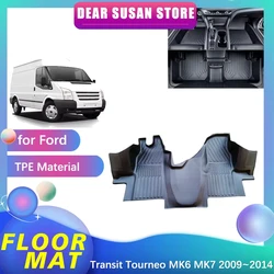 Floor Mat for Ford Transit Tourneo MK6 MK7 2009~2014 Panel Parts Foot TPE Liner Interior Carpet Pad Custom Cover Rug Accessories