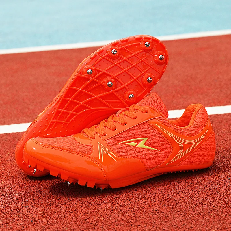 Breathable Track Spikes Running Shoes for Men Women Teens Lightweight Comfortable Sprinting Shoes for Training Racing